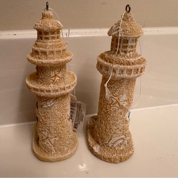 *set of 2* Kurt Adler Christmas tree ornaments. Sand lighthouse ornament. - Picture 4 of 8